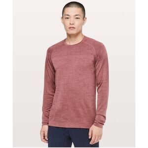 Lululemon Top Mens Large Metal Vent Tech Long Sleeve Red Workout Active Running